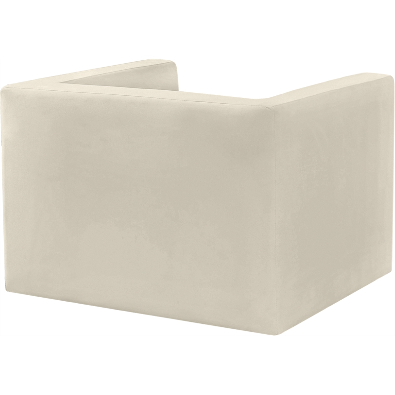 Bowery Hill Contemporary Solid Wood Frame Rich Cream Velvet Chair