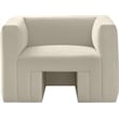 Bowery Hill Contemporary Solid Wood Frame Rich Cream Velvet Chair