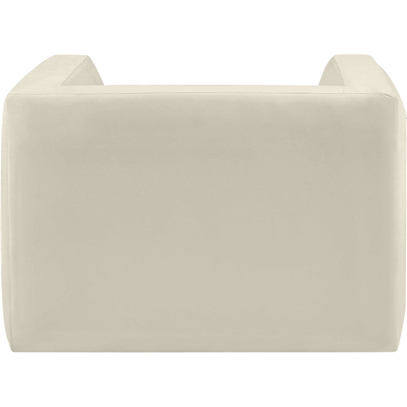 Bowery Hill Contemporary Solid Wood Frame Rich Cream Velvet Chair