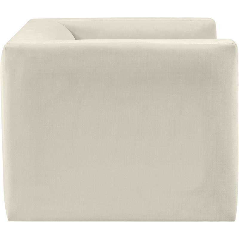 Bowery Hill Contemporary Solid Wood Frame Rich Cream Velvet Chair