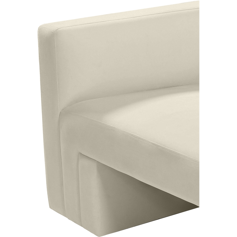 Bowery Hill Contemporary Solid Wood Frame Rich Cream Velvet Chair
