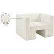 Bowery Hill Contemporary Solid Wood Frame Rich Cream Velvet Chair
