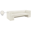 Bowery Hill Contemporary Solid Wood Frame Rich Cream Velvet Sofa
