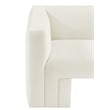 Bowery Hill Contemporary Solid Wood Frame Rich Cream Velvet Sofa
