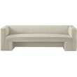Bowery Hill Contemporary Solid Wood Frame Rich Cream Velvet Sofa
