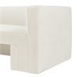Bowery Hill Contemporary Solid Wood Frame Rich Cream Velvet Sofa