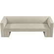 Bowery Hill Contemporary Solid Wood Frame Rich Cream Velvet Sofa