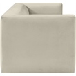 Bowery Hill Contemporary Solid Wood Frame Rich Cream Velvet Sofa