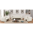 Bowery Hill Contemporary Solid Wood Frame Rich Cream Velvet Sofa