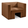 Bowery Hill Contemporary Solid Wood Frame Soft Saddle Velvet Chair