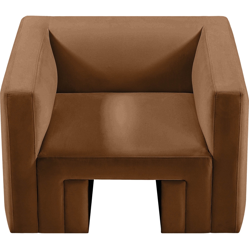 Bowery Hill Contemporary Solid Wood Frame Soft Saddle Velvet Chair