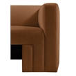 Bowery Hill Contemporary Solid Wood Frame Soft Saddle Velvet Chair