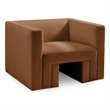Bowery Hill Contemporary Solid Wood Frame Soft Saddle Velvet Chair