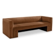 Bowery Hill Contemporary Solid Wood Frame Soft Saddle Velvet Sofa