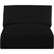 Bowery Hill Contemporary Soft Plush Black Durable Fabric Armless