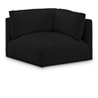 Bowery Hill Contemporary Soft Plush Black Durable Fabric Corner