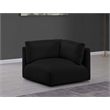 Bowery Hill Contemporary Soft Plush Black Durable Fabric Corner