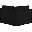 Bowery Hill Contemporary Soft Plush Black Durable Fabric Corner