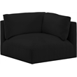 Bowery Hill Contemporary Soft Plush Black Durable Fabric Corner