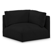 Bowery Hill Contemporary Soft Plush Black Durable Fabric Corner