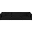 Bowery Hill Contemporary Soft Plush Black Fabric Modular Sofa