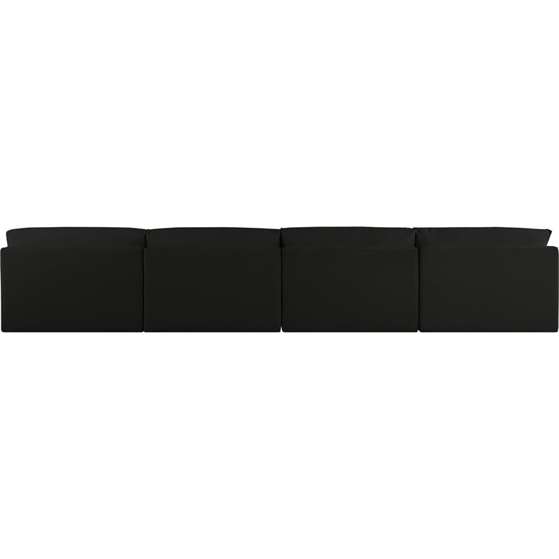 Bowery Hill Contemporary Soft Plush Black Fabric Modular Sofa