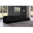 Bowery Hill Contemporary Soft Plush Black Fabric Modular Sofa