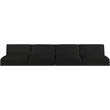 Bowery Hill Contemporary Soft Plush Black Fabric Modular Sofa