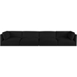 Bowery Hill Contemporary Soft Plush Black Fabric Modular Sofa