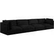 Bowery Hill Contemporary Soft Plush Black Fabric Modular Sofa