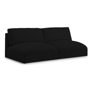 Bowery Hill Contemporary Soft Plush Black Fabric Modular Sofa