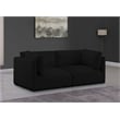 Bowery Hill Contemporary Soft Plush Black Fabric Modular Sofa