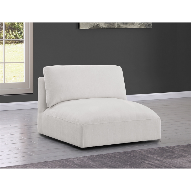 Bowery Hill Contemporary Soft Plush Cream Durable Fabric Armless