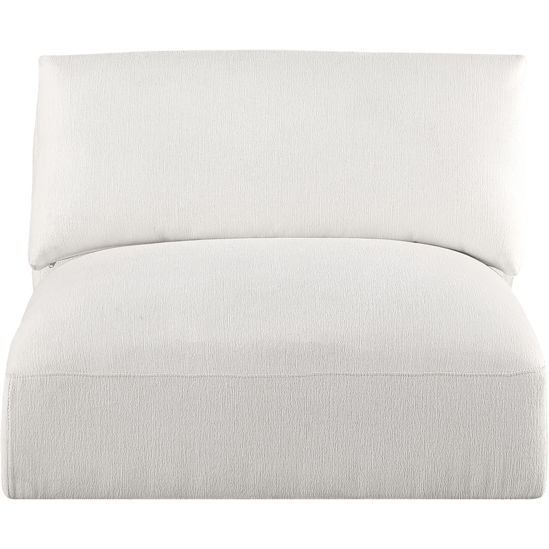 Bowery Hill Contemporary Soft Plush Cream Durable Fabric Armless