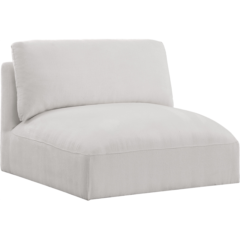 Bowery Hill Contemporary Soft Plush Cream Durable Fabric Armless
