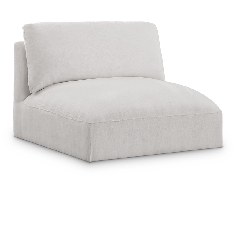 Bowery Hill Contemporary Soft Plush Cream Durable Fabric Armless