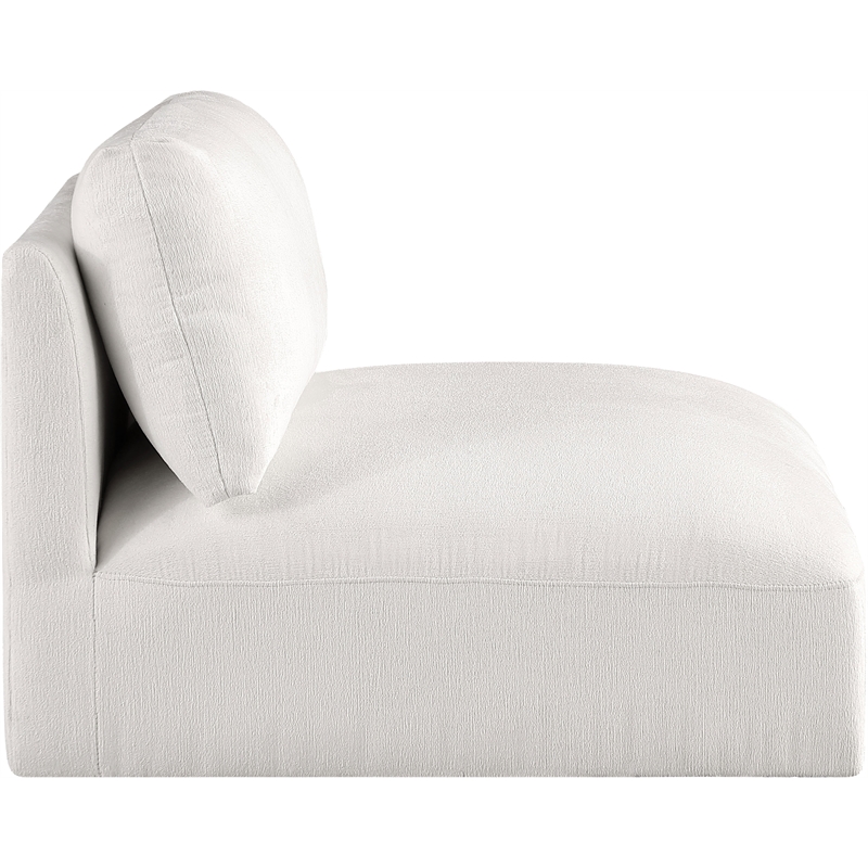 Bowery Hill Contemporary Soft Plush Cream Durable Fabric Armless