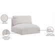 Bowery Hill Contemporary Soft Plush Cream Durable Fabric Armless