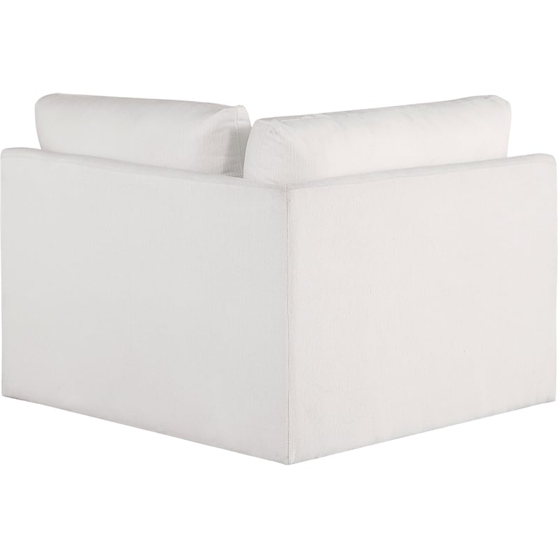 Bowery Hill Contemporary Soft Plush Cream Durable Fabric Corner