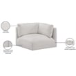 Bowery Hill Contemporary Soft Plush Cream Durable Fabric Corner
