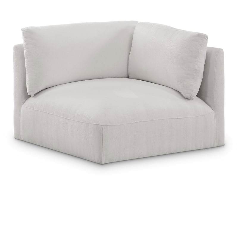 Bowery Hill Contemporary Soft Plush Cream Durable Fabric Corner