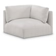 Bowery Hill Contemporary Soft Plush Cream Durable Fabric Corner