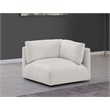 Bowery Hill Contemporary Soft Plush Cream Durable Fabric Corner