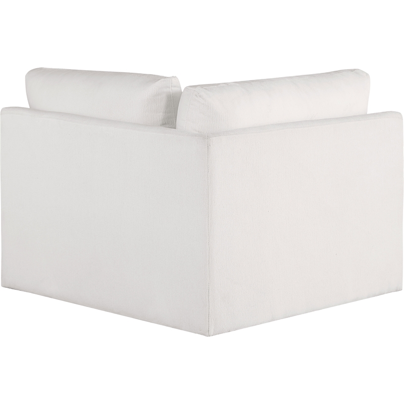 Bowery Hill Contemporary Soft Plush Cream Durable Fabric Corner