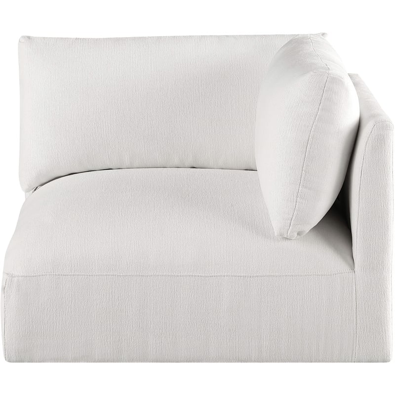 Bowery Hill Contemporary Soft Plush Cream Durable Fabric Corner