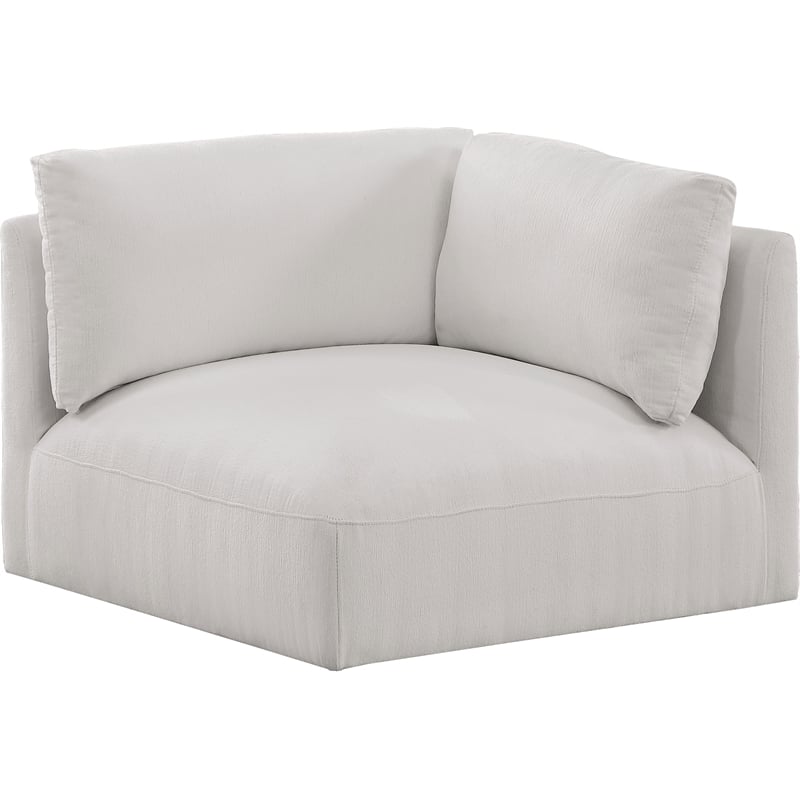 Bowery Hill Contemporary Soft Plush Cream Durable Fabric Corner