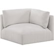 Bowery Hill Contemporary Soft Plush Cream Durable Fabric Corner