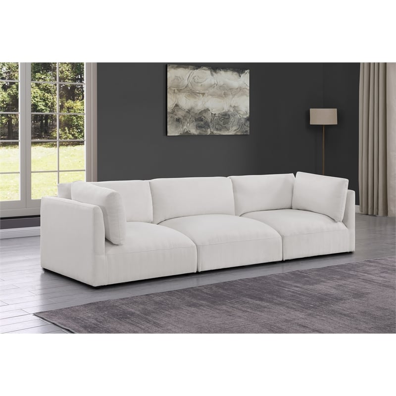 Bowery Hill Contemporary Soft Plush Cream Fabric Modular Sofa