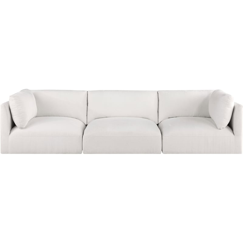 Bowery Hill Contemporary Soft Plush Cream Fabric Modular Sofa