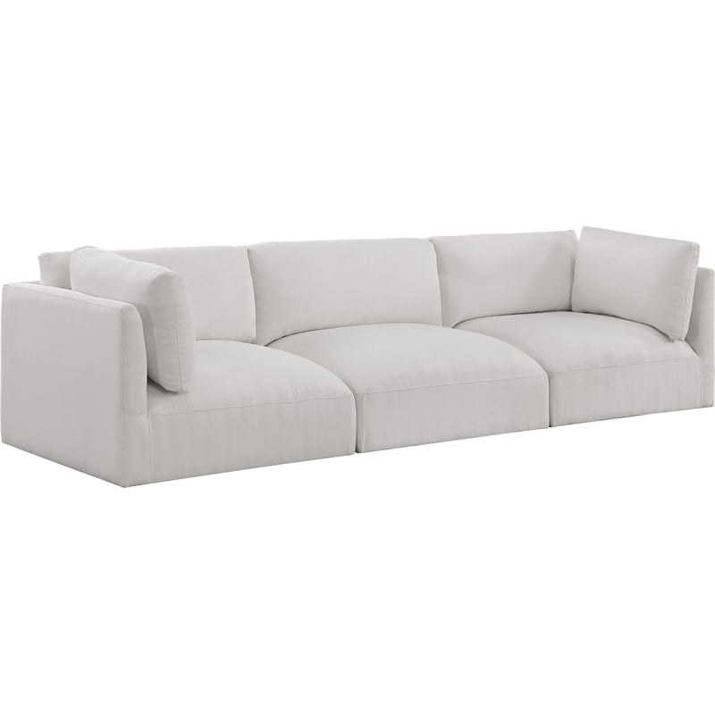 Bowery Hill Contemporary Soft Plush Cream Fabric Modular Sofa